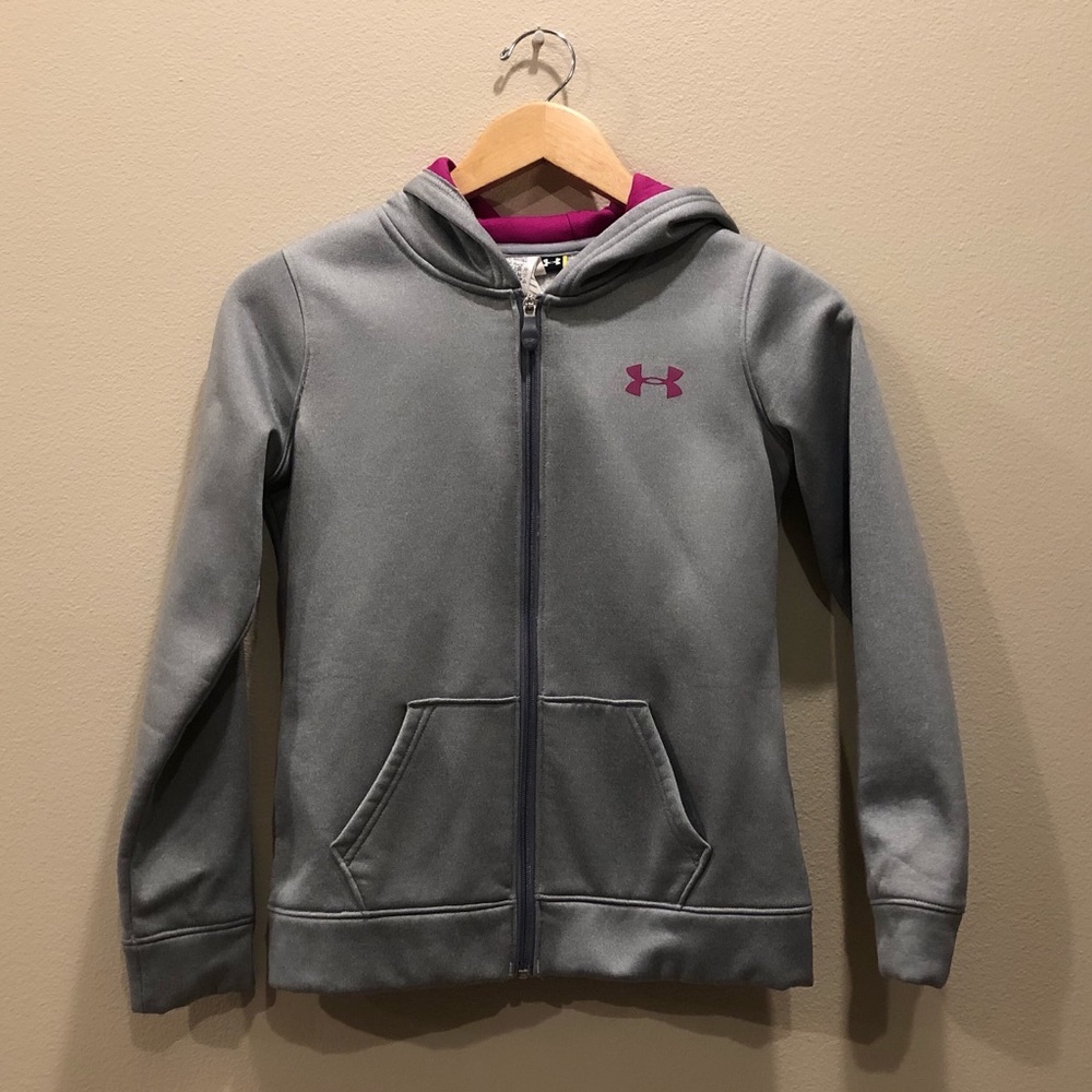 Under Armour Grey and Pink Zip Up Hoodie / Jacket